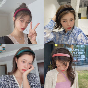 Elegant Vintage Velvet Solid Color Trending Girl Wide Edge Korean Hair Band Hair Pressing Hairpin Hair-Hoop Headband Minimalistic Headdress