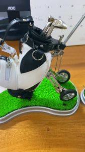 Mini Golf Pens Holder Golf Bag Pencil Holder Pajangan Meja Mini Trolley Bag Golf Diecast Tas Stick Souvenir Golf Hiasan Dekorasi