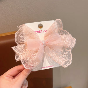 Cute Girl Hair Clip Lace Butterfly Knot Mesh Children Accessories Non-Damaging Back of Head Girls Hair Decorations