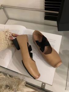 French Style Square Head Pig Nose Ballet Shoes Womens Outdoor Wear High Heels Fashion Single Shoes Comfortable Ultrafine Fiber