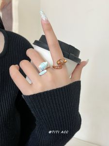 Cartoon Awakened Cat Open Ring Finger Ring Cute Ring for Best Friend Gift Creative Fashion Jewelry Accessory Universal Size