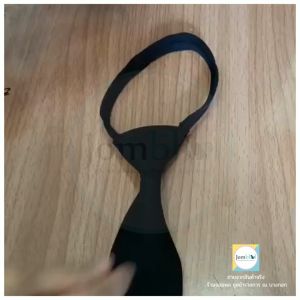 เนคไทสำเร็จรูปสีดำ ใส่กับชุดปกติขาวผู้หญิง คุณภาพเกรดAAA+