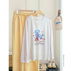 XIAOER | Lyocell Snowy Yarn Stripe Printed Dog T-Shirt