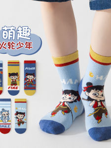 Pure Cotton Breathable Childrens Socks Spring Autumn Style No-Cuff Comfortable Baby Cotton Socks Cartoon Design Boys Mid-Calf Socks