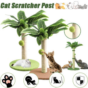 Cat Scratching Post Green Leaves Pet Scratch Pillar Climbing Frame Cats Sisal Rope Claw Scratcher