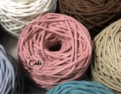 Cuộn 200gram dây dệt cotton thắt macrame móc túi xách đồ chơi thú cưng size 3mm