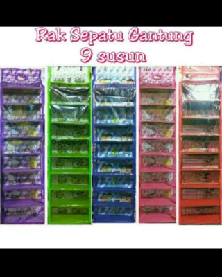 Rak sepatu gantung 9susun karakter
