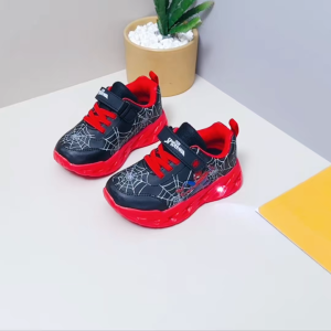 Fashion kids shoes Induction LED shoes for kids boys spider man light up shoes for baby Toddler