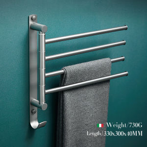INSIHAY | Drill-Free Rotatable Multi-Function Towel Rack