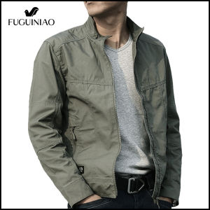 Fuguiniao Tactical Jackets Mens Casual Jacket Outerwear Slim Fat Multi Pockets Cotton jacket Men Clothing