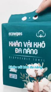 TẶNG MÓC TREO_Thùng 04 túi khăn vải rút khô đa năng EcoWipes 500Gr túi rút treo tường lau mặt tẩy trang