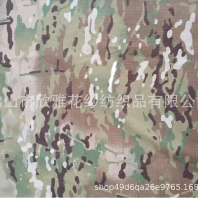 Camouflage Fabric Anti-scratch Wear-resistant Polyester Cotton Blend Embroidered Square Grid Camouflage Cloth for Clothing