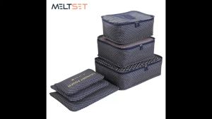 MELTSET Tas Travel Bag Laundry Organizer Packing Cubes 6 PCS - Dark Blue
