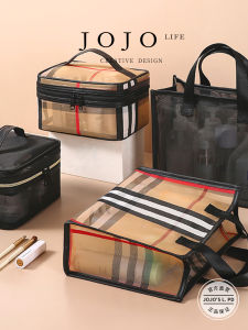 Fashionable Handheld JOJOS L. PD. Mesh Cosmetic Bag Nylon Net Bag for Travel And Camping Outdoor Activities