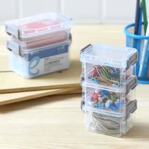 3 Layers Cute Mini Stackable Jewelry Stationery Storage Box Dust Proof Cosmetic Storage with Cover