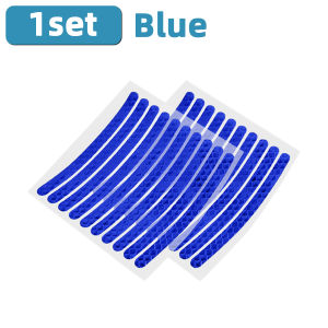  Lanke 1/2/4/8 Set Car Wheel Hub Reflective Stickers Blue/Pink Rim Stripe Safety Tire Warning Tape Fit For Auto Bike Motorcycle
