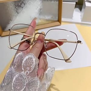 Photochromic anti radiasi kacamata bingkai besi kacamata komputer wanita