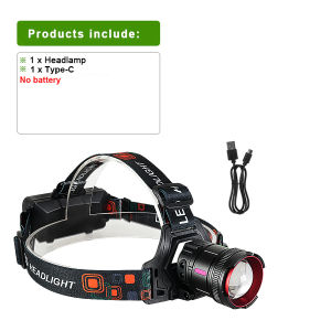 90000000LM Rechargeable Headlamp Super Bright Head Front Lamp 3Light Modes Sensing Zoomable Head Lights Running Forehead Light