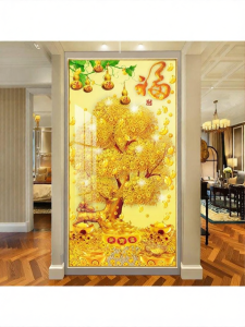 FENGHONGTAO | New Chinese Style Entrance Decorative Painting Diamond Inlaid