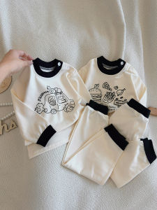 cat and  fish | Cartoon Low Waist Casual Outfit for Boys