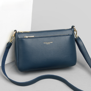 Soft Leather Multi-Layer Womens Bag 2025 New Style Crossbody Cowhide Small Bag Middle-Aged Mother Handbag Grandma Shoulder Bag