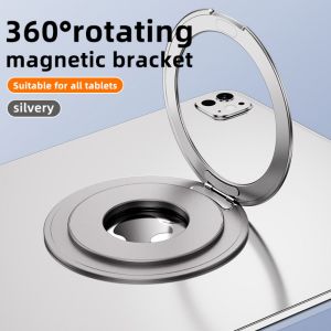 Heavy Duty 360° Rotating Magnetic Tablet Stand for All Devices Universal Aluminum Foldable Bracket for iPad Samsung Kindle 360 Rotation Metal Holder for Desk & Bed Best Gift for Students