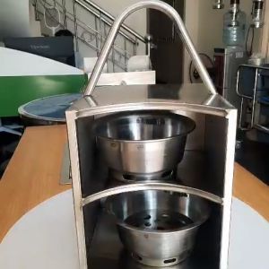 Hộp đựng xô than giỏ để bát than bếp nướng than hoa bbq Hàn Quốc tại bàn thùng inox đựng than bếp nướng