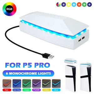 For PS5 Pro Top Cooling Fan With RGB LED Light Game Host Radiator Top Dust-proof Heat Dissipation Fan for PS5 Pro Game Console