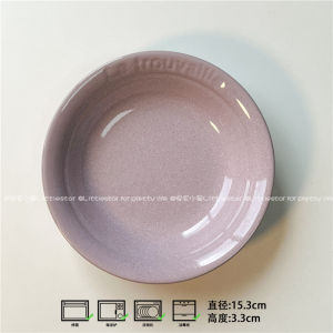 Retro Japanese Ceramic Plate Dessert Dish Underglaze Color round Beautiful Plate Handmade Plain Color Flat Dish for Universal Use