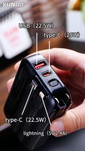 XUNDD 006 2-in-1 AC Wall Plug Dual Cable Power Bank