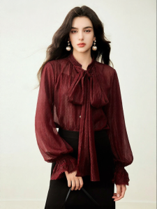 BADINA | Bộ Đồ Cao Cấp Elegante Có Cổ Bướm và Tay Loe