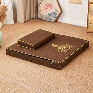 พิธีกรรมพุทธศาสนา เก้าอี้พักเท้าแบบพับได้ ผ้าฝ้ายโพลีเอสเตอร์ พื้นพักเท้าแบบพับได้ สำหรับการนั่งสมาธิ วัสดุอื่นๆ