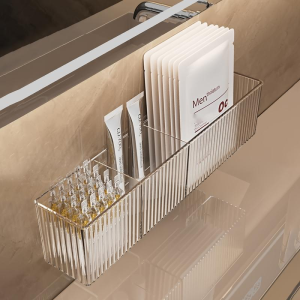 Giá Phòng Tắm Tự Dính Treo Tường Giá Lưu Tữ Mỹ Phẩm Giá Lưu Trữ Acrylic Trong Suốt