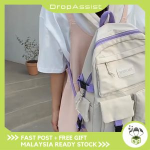 DROPASSIST 1312 Backpack Woman Simple School Bag Ladies Polyester Student Backpack Wanita Perempuan