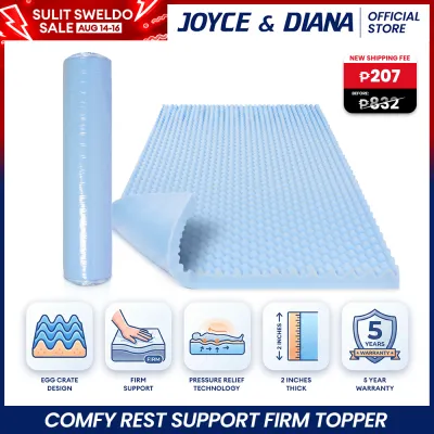 Joyce & Diana Orthopedic Firm Foam Topper | Hotel Quality Back Support Mattress Pad