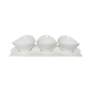 Ceramic Appetizer and Tasting Bowls Tableware Chefs Selection II Bright White Porcelain Dinnerware