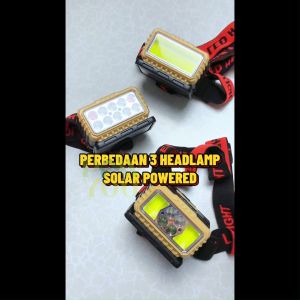 Senter Kepala LED IP44 USB Headlight Surya Panel Cas Jarak Jauh High Power