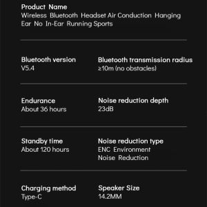 🥇〔Sports Headset〕MYLARSON Wireless Noise Cancelling Earphones / Bone Conduction Wireless Bluetooth Headphones / Headphones Travel Comfortable To Use / 运动无线降噪耳机