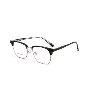 Chaoku | Ultra-light Semi-rimmed Prescription Frame Black Silver