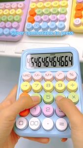 U HOME Ins Korean Colorful Calculator 12 Digits Large Display Mechanical Dot Keyboard Desktop Calculator