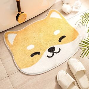 VIKAMA Hoạt Hình Dễ Thương Mèo Con Chó Con Thảm Chùi Chân Polyester Mềm Thảm Trải Sàn Chống Trơn Trượt Phong Cách Hiện Đại Trang Trí Nhà Cho Phòng Ngủ Phòng Khách Phòng Tắm