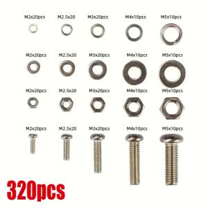 Bộ Ốc Vít Và Đai Ốc Bằng Thép Không Gỉ 120/320 Miếng M2 Đến M5 Đai Ốc Gắn Vào Cho Sửa Chữa DIY Ứng Dụng Công Nghiệp Bộ Dụng Cụ Gia Công Kim Loại