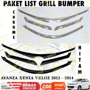 Paket List Grill Bumper Depan All New Avanza Xenia Veloz 2012 2013 2014 Chrome Hitam