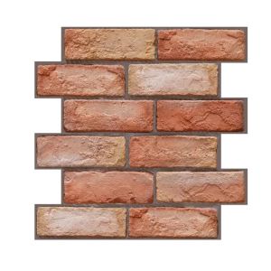 10Pcs Self Adhesive Waterproof 3D Wall Panels Peel Stick Subway Tile Brick Wallpaper Retro Sticker for Bathroom Fireplace Decor