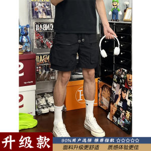 Quần Short Công Sở Màu Đen Nhanh Khô Nhiều Túi Cho Nam Mùa Hè Rộng Rãi Quần Leo Núi Thể Thao Ngoài Trời Quần Đùi Xe Đạp