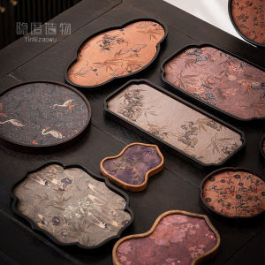 Retro Sử Dụng Tại Nhà Trà Khay Puer Gongfu Trà Pha Coaster Cách Nhiệt Thảm Trà Đứng Chăm Sóc Trà Bàn Trà Nhỏ