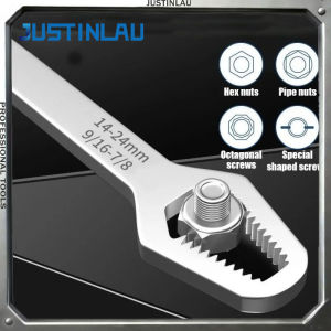 JUSTINLAU Adjustable Multi Functional Wrench Double Headed Multi Functiona Universal Wrench Maintenance Manual Tool 3-17mm8-22mm