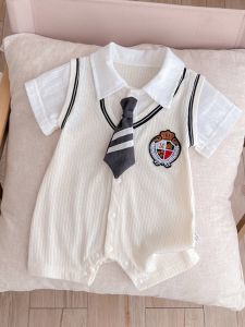 ชุดหน้าร้อน สําหรับเด็กอายุ 6-12 เดือน เด็กทารก เด็กชาย A-class Pure ผ้าฝ้าย เสื้อผ้าชิ้นเดียว สไตล์เกาหลี มีการถ่ายภาพรุ่นบาง