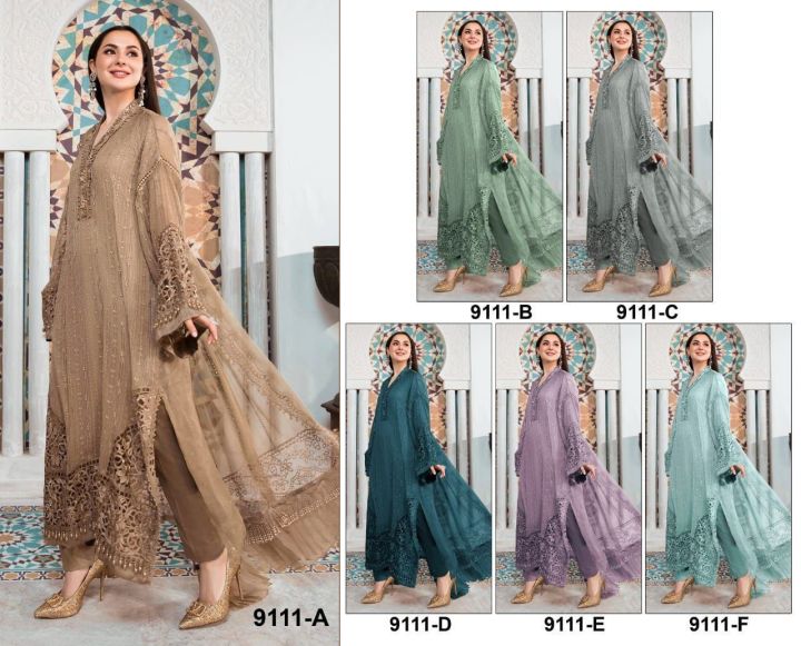 Trendy Peach Faux Georgette Heavy Designer Suit Collection Here With Peach Dull Santoon main image 1
