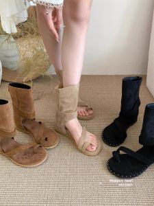 XUJIA | Boho Roman Cowboy Style High Heel Boots